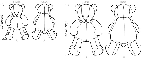 Едноставноста на кадифен мечка пакет, шема за шиење код 9307, една големина, бела