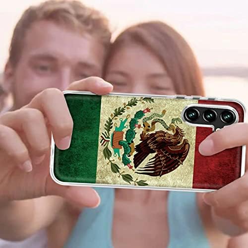 Роси За Samsung A14 5G Случај Галакси A14 5G Јасен Случај Со Мексико Мексикански Гроздобер Знаме шема За Жени Мажи Двослоен Хибриден Мек TPU
