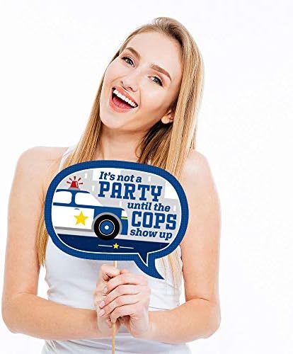 Голема точка на среќа повикувајќи ги сите единици - полиција - роденденска забава за полицајци или комплет за кабини за фотографии