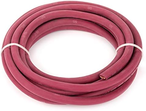 EWCS 1/0 мерач Премиум Дополнителен флексибилен кабел за заварување 600 волти - црвена - 10 стапки - направен во САД