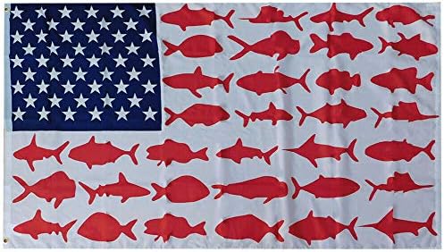 3x5 САД плажа животно знаме риба делфин туна ајкула американска премиум квалитет отпорен на знамето транспарентен знаме