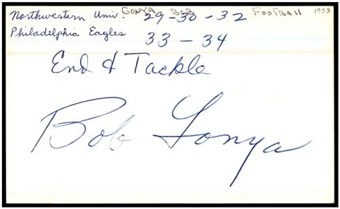 Боб Гоња Потпиша Индекс Картичка 3х5 Автограм 1933 Орли 87319-Мак Намалување Потписи