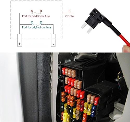 Комплет за тврда жица со цртичка- Mini USB Dash Cam 10 Foot Hardwire and Fuse комплет за Dash камера за напојување за напојување