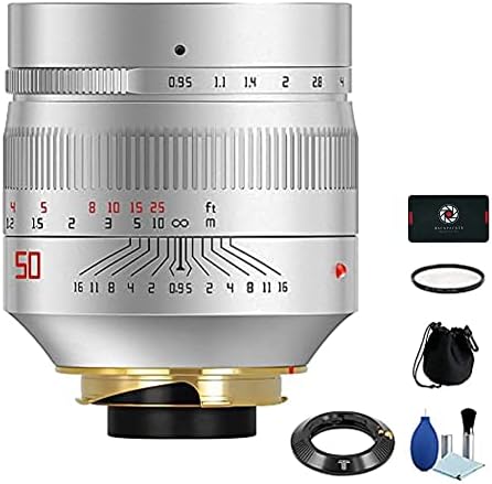 Ttartisan 50mm f0.95 Голем отвор за целосна рамка за целосна рамка за фокус, сребро за камера Leica M со Leica M до Nikon Z Lens