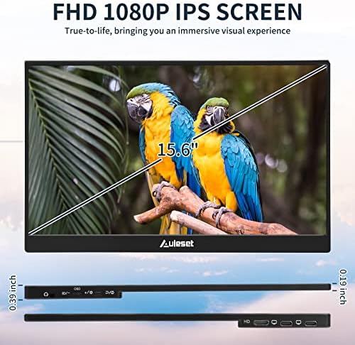 KHUISE 15.6 инчен 1080p IPS 72 sRGB FHD FreeSync HDMI Или USB C Компјутер VESA Дисплеј Екран За Патување ЗА Mac Macbook Andriod Телефон