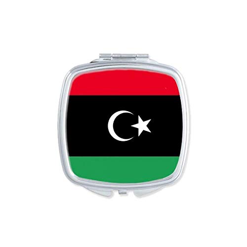 Либија Национално Знаме Африка Земја Огледало Пренослив Компактен Џеб Шминка Двострано Стакло