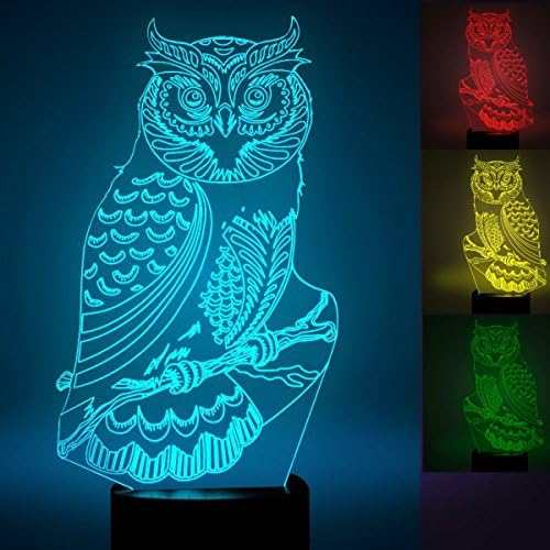 3D Owl Eagle Night Light Animal Cute Lutauly USB Touch Switch Switch
