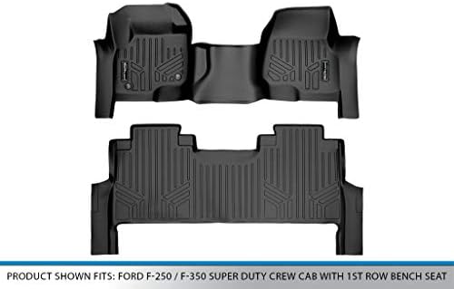 Maxliner Custom Clone Mats 2 Row Liner Set црна компатибилна со 2017-2022 Ford F-250/F-350 Super Duty Crew Cab со седиште од 1-ви ред