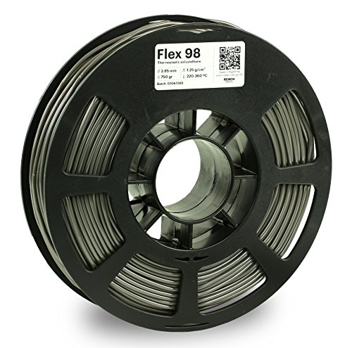 Кодак Флекс 98 Флексибилен 3Д филамент за печатач TPU Grey +/- 0,03 mm, 750g spool, 2,85 mm. Најниска влага Премиум 3D Филијам за флекс на печатач