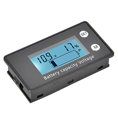 LCD Voltmeter Дигитален волтметар Среден преносен напон на батеријата Индустриска алатка DC 10-100V со LCD дисплеј бел + аларм + температура)