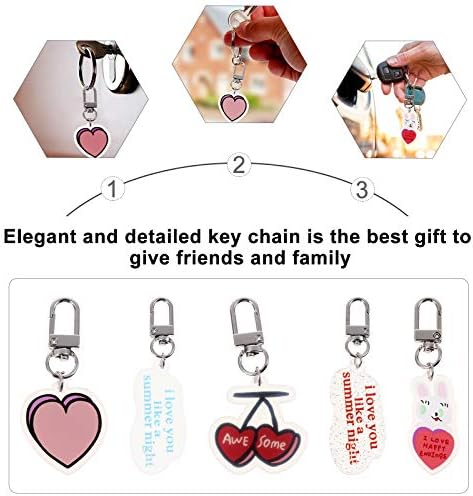 Абоофан 5 парчиња Прекрасни цртани филмови за клучеви за клучеви за торбички креативни подароци што висат декорација на в Valentубените