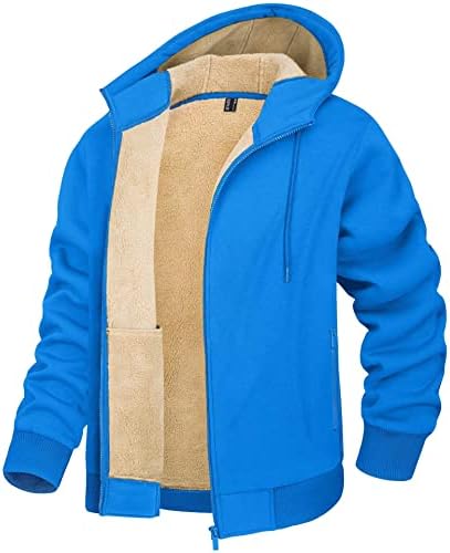 Машка машка руно худи Шерпа јакна целосна поштенска топла нејасна ветровоидна зимска палта со качулка