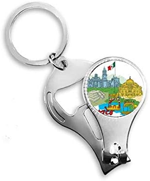 Мексико култура знаме Познати туристички места Графити нокти Нипер прстен клуч за шишиња со шишиња со шише Клипер