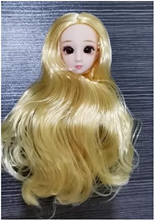Продажба на продавница Huieu 3D очи bjd кукла глава роза златна кафеава коса кукла погодна за 30 см тело Обична кожа девојка мода DIY облекување
