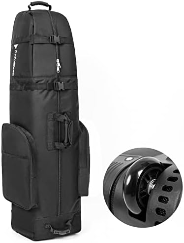 Торба за патувања за голф во Дарекуку со тркала, лесен и преносен голф-клуб за патувања, совршени за авиокомпании, 4 големи џебови, 1200D тешки