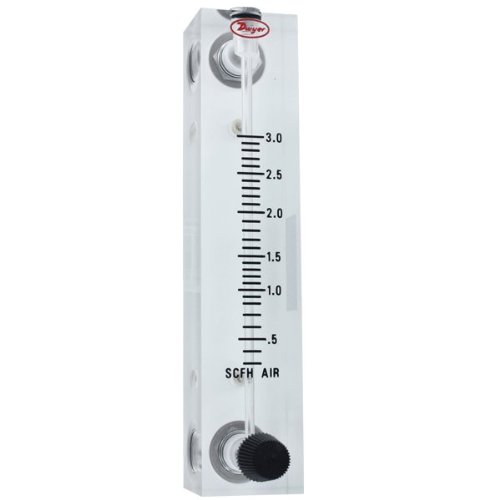 Dwyer® Visi-Float® Flowmeter, VFB-85-SSV, акрилен блок, 3% FS ACC.2-2 GPM вода, SS Valve