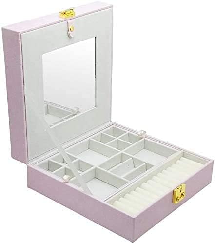 WQLYK Pu Кожа Едноставна Кутија За Накит За Складирање Со Обетки За Заклучување Ѓердан Кутија За Пакување Подароци Кутии За Накит Со
