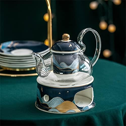 Wdbby цвет чајник постави кинески керамички домаќинства во вода Попладне чај овошје чај чај сет за греење на свеќа