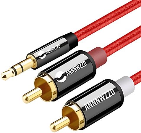 ANNWZZD 3,5 mm ДО RCA Кабел, 3,5 mm Машки ДО 2rca Машки Аудио Стерео Кабел За Паметни Телефони, MP3, Таблети, Звучници, HDTV