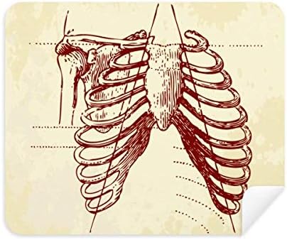 Ребро Човечки Плеврален Скицирање Скелет Чистење Крпа Екран Почиста 2 парчиња Велур Ткаенина