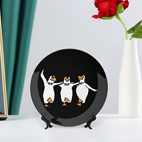Танцувачки пингвини печатени коски Кина Декоративни плочи Тркалезни плочи занает со приказ на стока за внатрешна канцеларија wallидна вечера