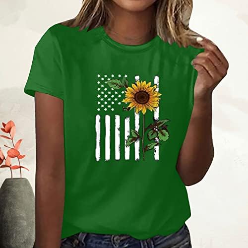 Американско знаме маичка Патриотски кошули жени 4-ти јули Теј Врво