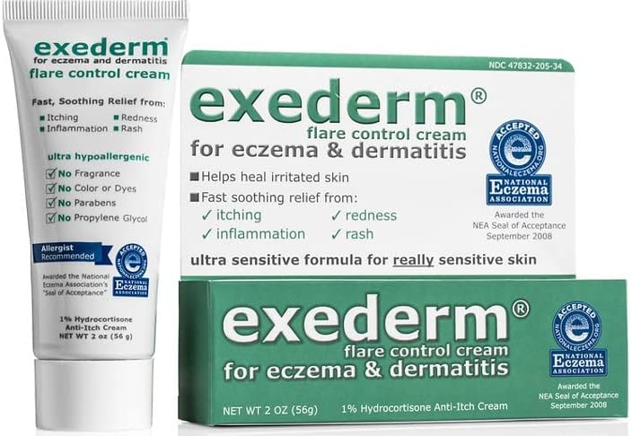 Контрола на крем за одблесокот Exederm за егзема и дерматитис, 2oz