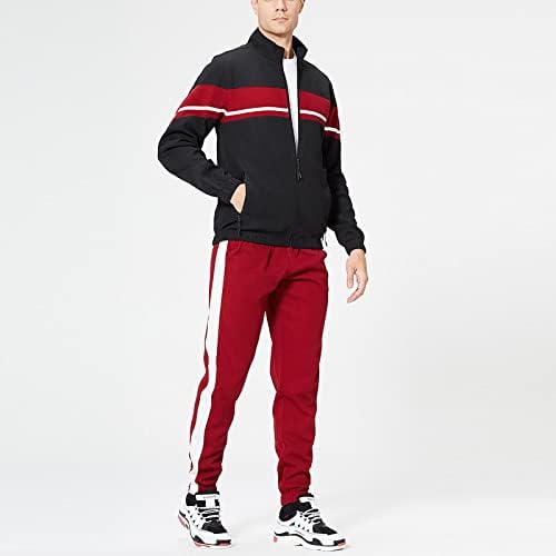Машка машка машка облека со Xiaxogool 2 парчиња облека целосна поштенска јакна Постави костуми за џогирање поставени обични спортови