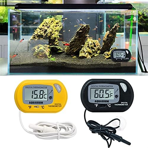 Термометар на аквариум Suoteng, дигитален аквариум риба Термограф Термограм Термограм Терариум Температура на водата тест со ЛЦД