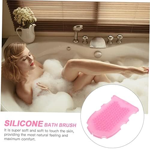 Beavorty 2pcs 2 нараквици за бања со ракави, силконски плочи за тело, чистење на тело, силиконски четка за тело, силиконски