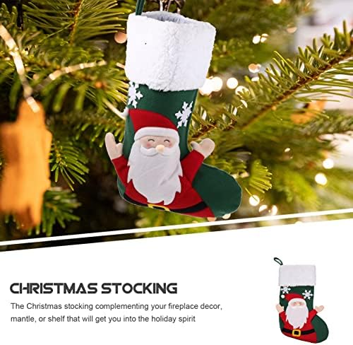 Абоофан порибници за порибување Божиќни санта клаузула порибна декоративна Божиќна чорап за подароци за подароци за елка