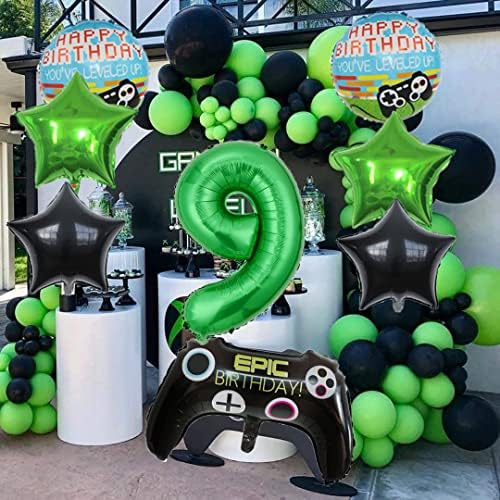 Кунгун 9 -ти роденденски гејмерски балони, балони со контролор на видео игри за момчиња, игра од 8 парчиња тематски украси на 9 -ти роденден.