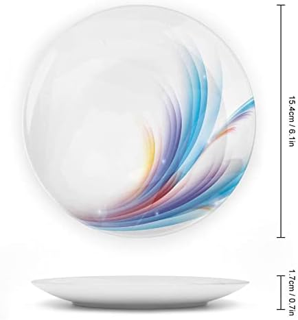 Декоративна чинија Xisunya 8 инчи, апстрактна порцеланска плоча, модерно виножито како брановидно со празно печатење керамички wallид