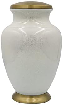 Бела возрасна човечка погребна кремација урн, урни од пепел со кадифена торба