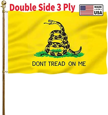 Не ме гази со мене знамето 3x5 отворено 200Д тешка полиестерска должност двострана 3 -мета Gadsden знаме живописни бои Трајни заглавието