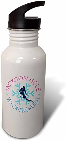 3drose Jackson Hole, Вајоминг - Човек скијач, снегулка. Зимски празници. - шишиња со вода