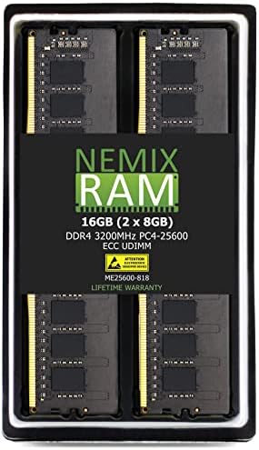 Nemix RAM меморија 64 GB DDR4 3200MHz PC4-25600 ECC UDIMM компатибилен со Dell PowerEdge T350 сервер