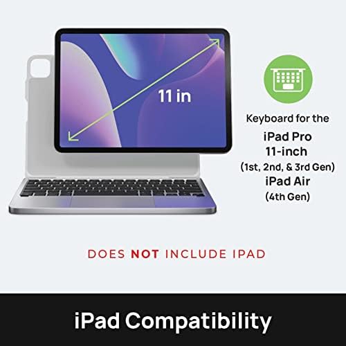 Brydge 11 MAX+ Безжична Тастатура Случај Со Мулти-Допир Trackpad за iPad Pro 11-инчен И Ipad Воздух, Интегриран Магнетни SnapFit Случај