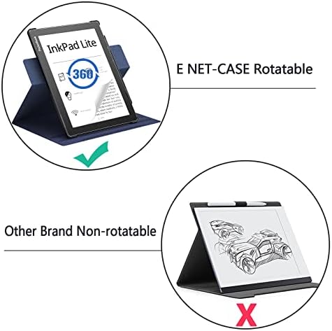 Е Нето-Случај Случај За Џебен Мастило Лајт 9,7 инчи, Ротирачки Заштитен Таблет Од 360 Степени, Лесен Паметен Капак Фолио Држач