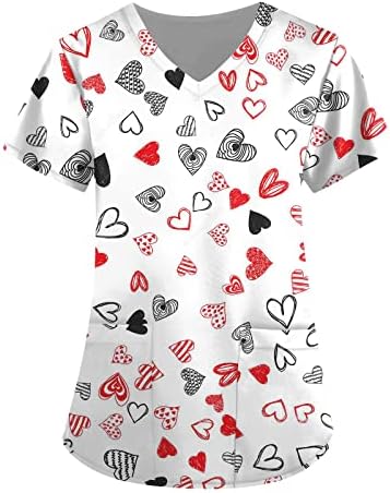 Женски летни врвови плус големина кошули за в Valentубените графички маички Y2K Облека за одмор што излегуваат на врвни подароци за денот на