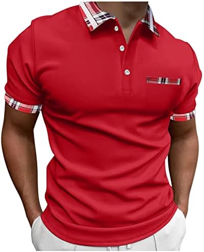 Летни кошули за мажи машко пролетно летно копче со кратки ракави со кратки карирани лапчиња за печатење маички тешки маици за мажи