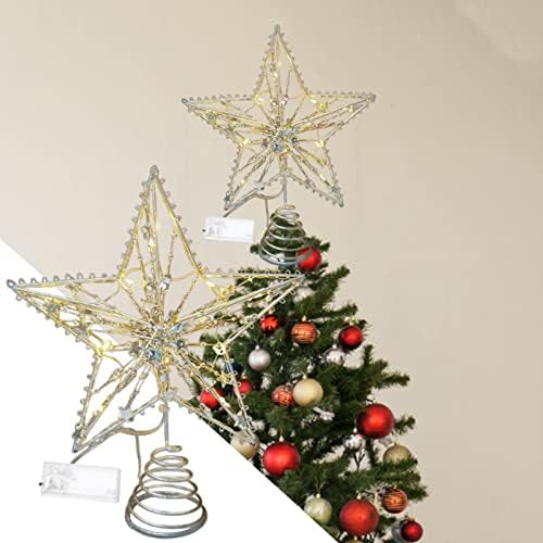 Риба линија линија дрво врвна starвезда Божиќна декорација сцена приказ прозорец декорација на елки за елки, приврзоци клупски светла и ефекти