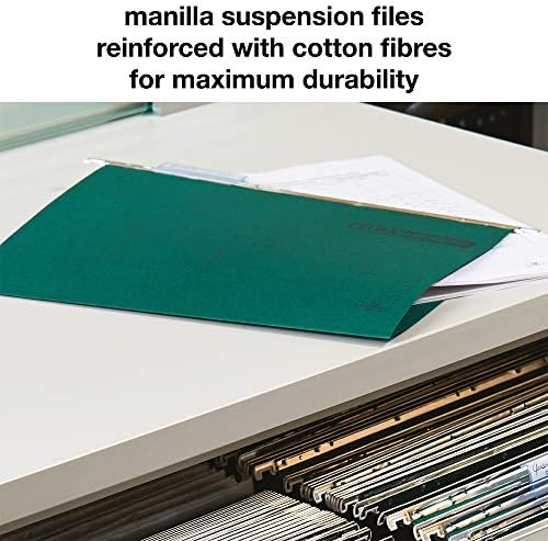 Елба Крајна Вертикална Датотека 240 Gsm Manilla Датотеки За Суспензија, V-база-Пакет од 50, Зелена