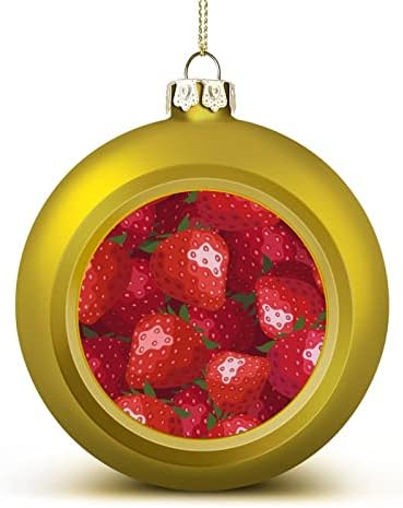 Црвена слатка јагода Божиќна топка што виси украси Xams Декорација на дрво за забава