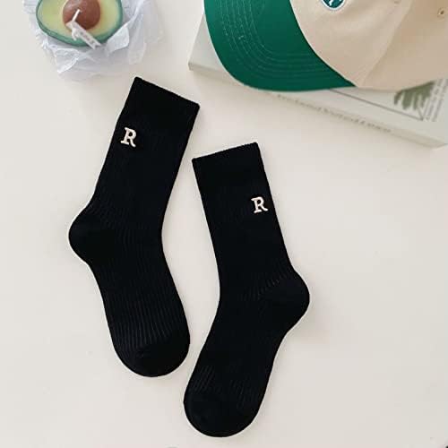Чорапи за дизајн на празнични часови на Гаозн, женски букви чорапи со слатки печатење кратки чорапи на глуждот за атлетски