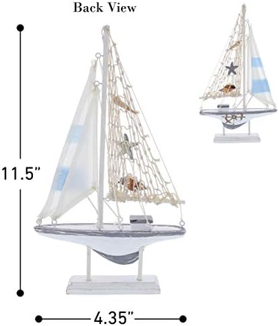 Декор на едриличар на глобална месечина - рачно изработен декор на дрвени чамци, симпатичен стил на модел на едриличар во стил
