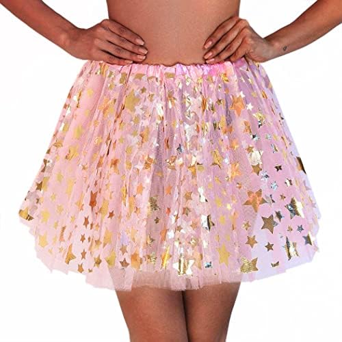 Cosydays Balllet Tutu Scirt Star Tulle Scarts Layered Elastic Petticoat Bubble Scirt Party Dance Scirt за жени и девојчиња