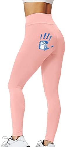 Хеланки со високи половини за жени со рака печатени меки атлетски непроaирни стомаци за контрола на јога панталони