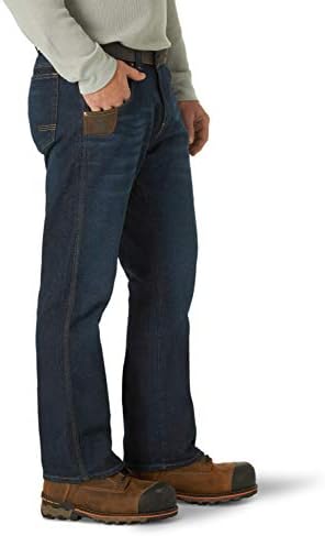 Wrangler Riggs работна облека за мажи, тенок вклопен пет џеб Jeanан
