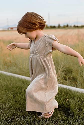 Фустани за девојчиња во Моагис Дете девојки Бохо есен фустан за мали девојчиња со големина 1Т-6Т
